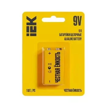 Батарейка щелочая Alkaline Optima 6LR61 9V (1шт/блистер) IEK