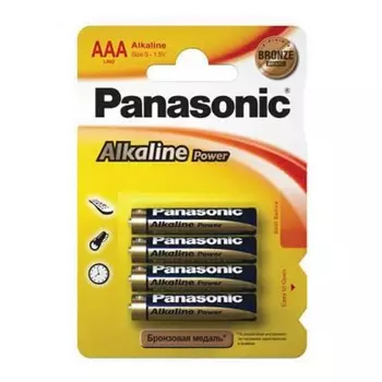 Батарейка щелочная PANASONIC LR03 (AAA) Alkaline 1.5В бл/4