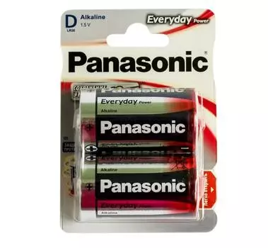 Батарейка щелочная PANASONIC LR20 (D) Everyday Power (Standard) 1.5В бл/2 1шт