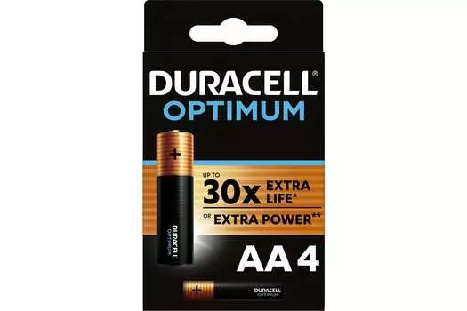 Батарейки Duracell LR06-4BL Optimum АА алкалиновые 1,5v 4 шт.