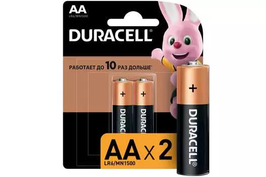 Батарейки щелочные Duracell АА/LR6 2шт.