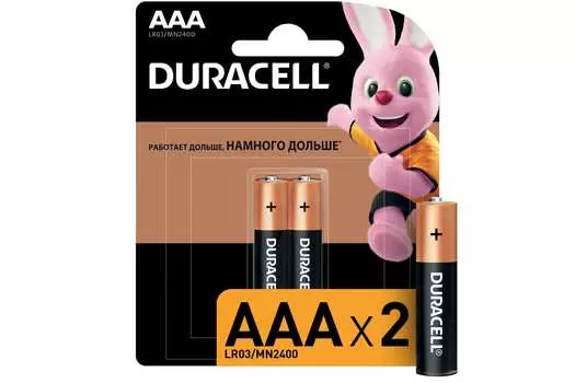 Батарейки щелочные Duracell ААA/LR03 2шт.