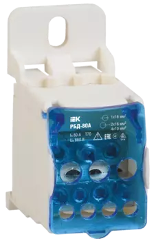 Блок распределительный на DIN-рейку РБД-80А ИЭК