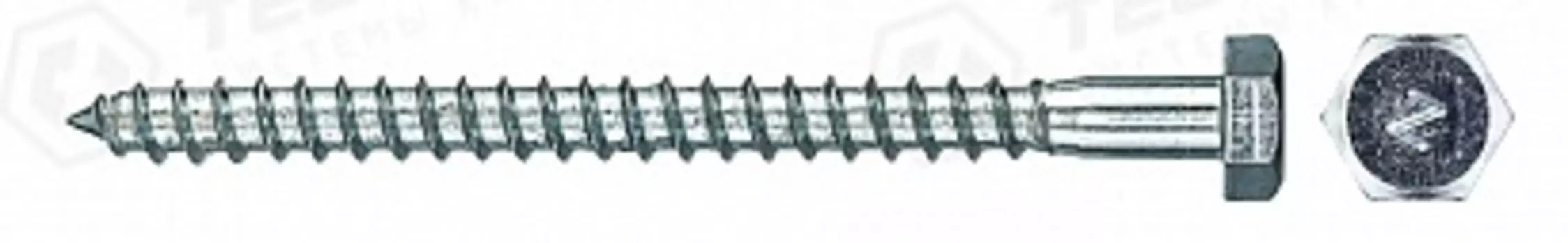 Болт Tech-Krep 8х100мм DIN 571 сантехнический оцинкованный, 20шт