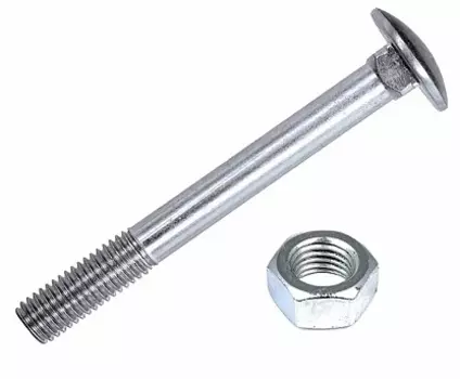 Болт Tech-Krep М8х70 мм DIN603 мебельный, оцинкованный, с гайкой, 4 шт