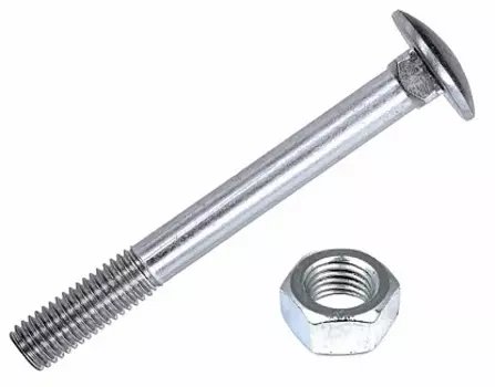 Болт Tech-Krep М8х90 мм DIN603 мебельный, оцинкованный, с гайкой, 2 шт