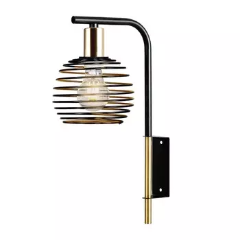 Бра ЭкономСвет 11152/1wBK BK+GD, цвет черный