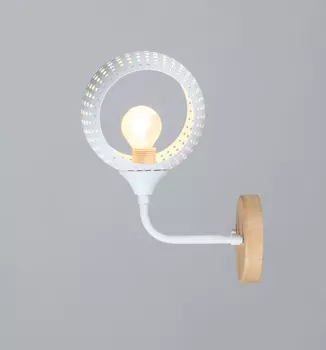 Бра SL7917-1W WT+Wood 1х60Вт Е27 белый, светлое дерево