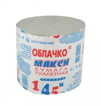 Бумага туалетная ОБЛАЧКО без втулки