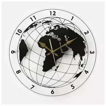 Часы настенные Глобус интерьерные d-39 см бесшумные