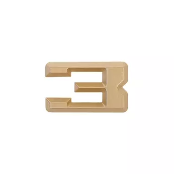 Цифра 3, пластик, самоклеющаяся, 37х60, матовое золото