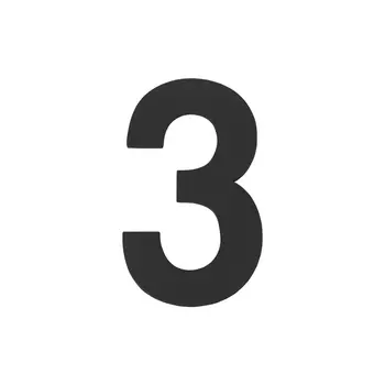 Цифра "3" самокл. (50х30) (FUARO) черный
