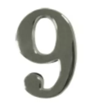 Цифра 9, пластик, самоклеющаяся, 37х60 , серый матовый