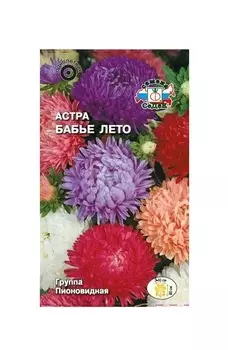 Цветок Астра Бабье лето (китайская, пионовидная, смесь цветов) . Евро, 0,2