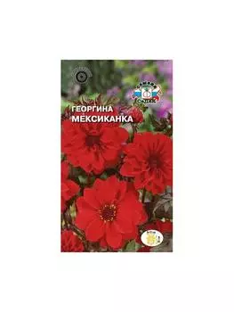 цветок Георгина Мексиканка (культурная, ярко-красная) . Евро, 0,2