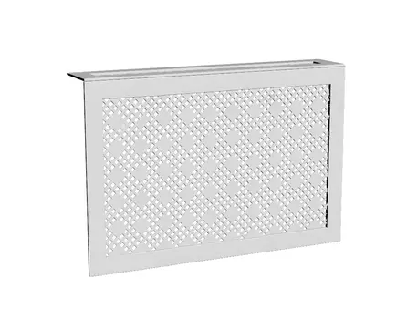 Декоративная навесная решетка Presko Рамка 30мм паз Белый / Рондо / Белый 610х1200х180мм