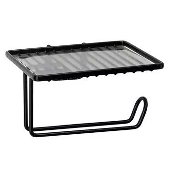 Держатель т/бумаги с полкой д/моб.телефона TRAIT черный, металл BRW-19009-06