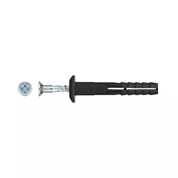 Дюбель-гвоздь 6х40 грибовидная манжета, полипропилен черный, 100 шт