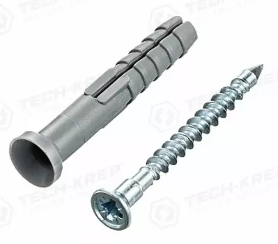 Дюбель-гвоздь 6х40мм, потайная манжета, полипропилен, 150 шт