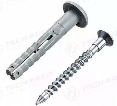 Дюбель-гвоздь Tech-Krep 6х40 мм грибовидная манжета, полипропилен, черный, 50 шт