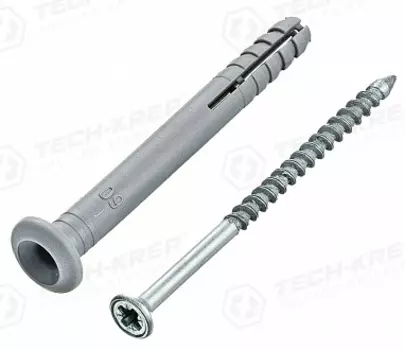 Дюбель-гвоздь Tech-Krep 6х60 мм грибовидная манжета, полипропилен, 40 шт