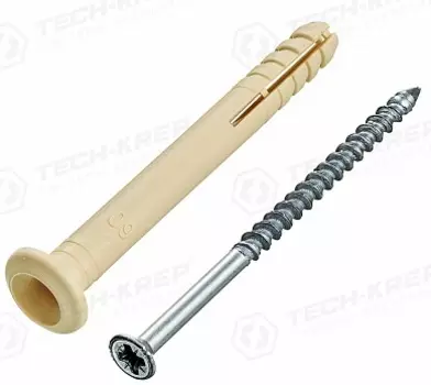Дюбель-гвоздь Tech-Krep 6L60 грибовидная манжета, нейлон, 100 шт
