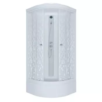 Кабина душевая Мозаика 90х90 см, средний поддон, белый