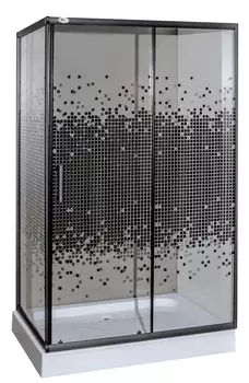 Душевой уголок COSTABELL (1200X800X1950) стекло МОЗАИКА SW-8021BM BLACK, с поддоном