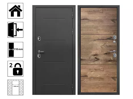 Дверь 11 см ISOTERMA Серебро Канадский Дуб пацифик горизонт 960R