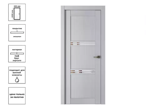 Дверь 697-ЗР Эмалит серый 60