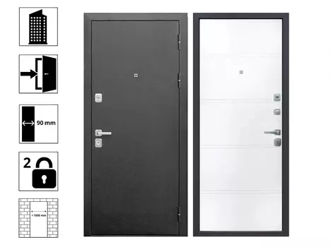 Дверь 9 см Серебро Эмалит белый 960R