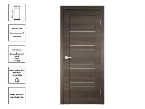 Дверь экш LINEA 8 Дуб серый поперечный (ЛЧ-90)