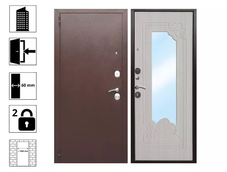 Дверь Ампир 960L Белый ясень