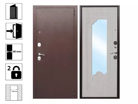 Дверь Ампир 960R Белый ясень