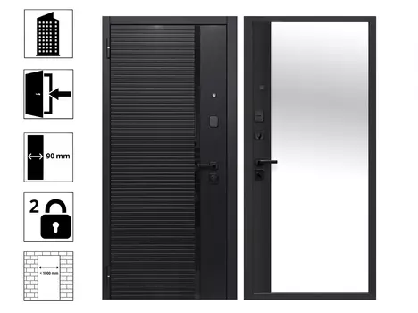 Дверь Черное Зеркало 960L