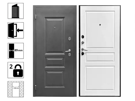 Дверь ФАКТУМ 960 L 3Ф Арктик Графит