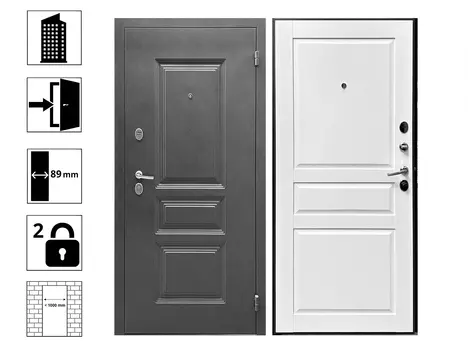 Дверь ФАКТУМ 960 R 3Ф Арктик Графит