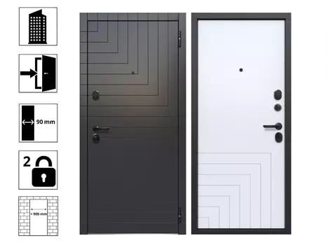 Дверь Квадро Эмалит белый 860R