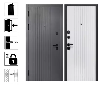 Дверь Luxor 2МДФ Вертикаль 96L