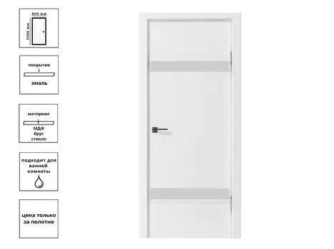 Дверь Нордика 132-ЛБ Эмаль белая 80