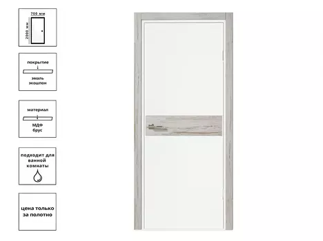 Дверь Нордика 190-ГЛ Эмаль белая РС 70