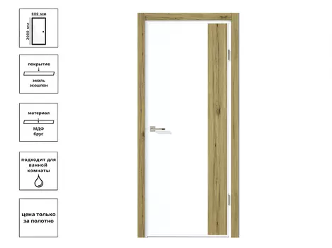 Дверь Нордика 191-ГЛ Эмаль белая РН 60