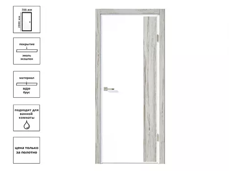 Дверь Нордика 191-ГЛ Эмаль белая РС 70