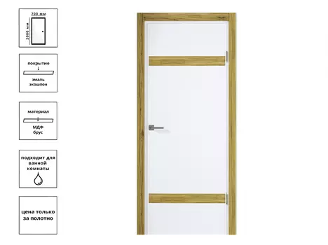 Дверь Нордика 192-ГЛ Эмаль белая РН 70