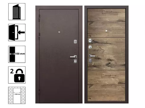 Дверь Толстяк Букле Шоколад Дуб пацифик 96L