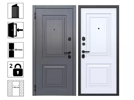 Дверь Виктория Ясень белый эмаль 86L