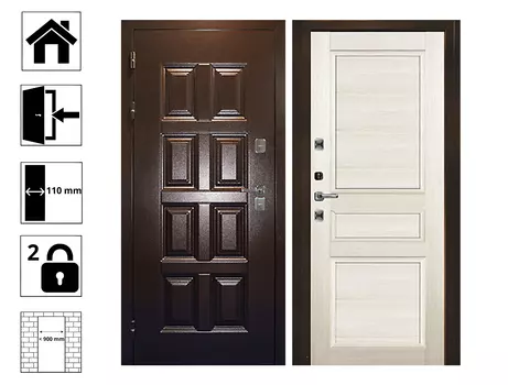 Дверь Винтер термо Дуб беленый 880L