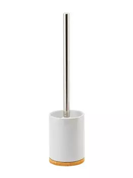 Ерш для туалета EXO белый, керамика/бамбук