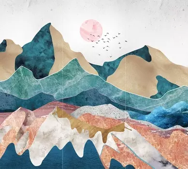 Фотообои Радужные горы 300*270см