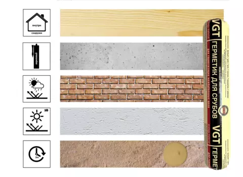 Герметик акриловый для срубов дуб 0.90 кг